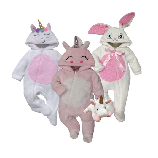 Kit 3 Mamelucos Para Bebé Unicornio, Unicornio Rosa, Coneja