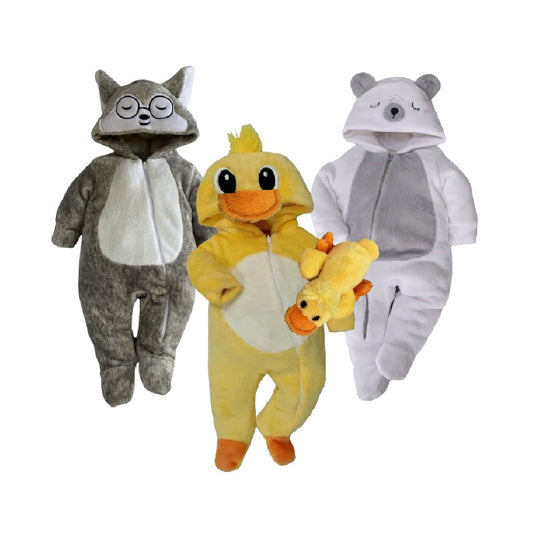 Kit 3 Mamelucos Para Bebé Patito, Osito y Husky
