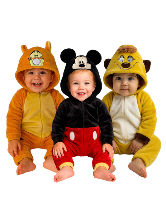 Kit 3 Mamelucos Para Niño Tigger con carita, Mickey y Timon