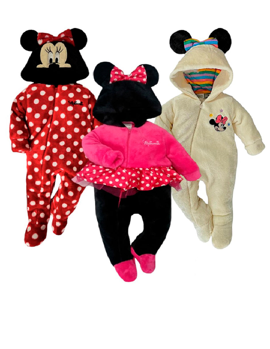 Kit 3 Mamelucos Para Niña Minnie Mouse