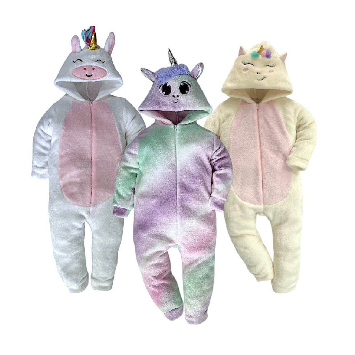 Kit 3 Mamelucos Para Bebé Unicornios Para Niña