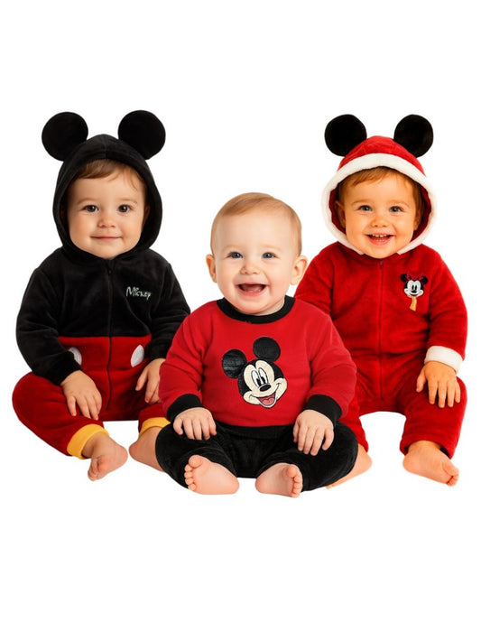 Kit 3 Mamelucos Para Bebé Mickey Disney