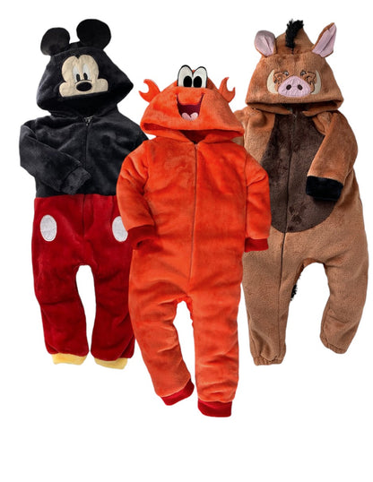 Kit 3 Mamelucos Para Bebé Disney Mickey, Sebastián y Pumba