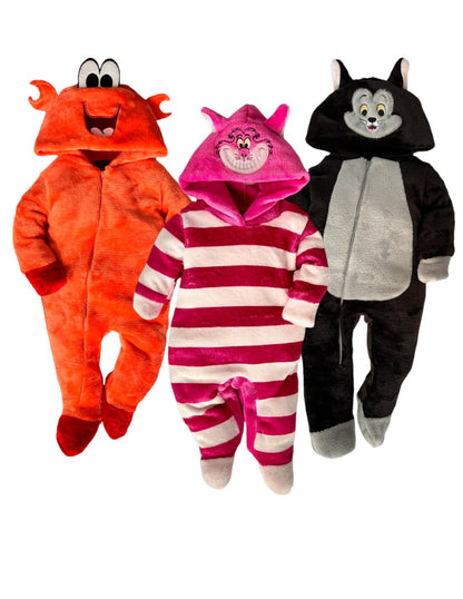 Kit 3 Mamelucos Para Bebé Disney Sebastián, Fígaro y Cheshire