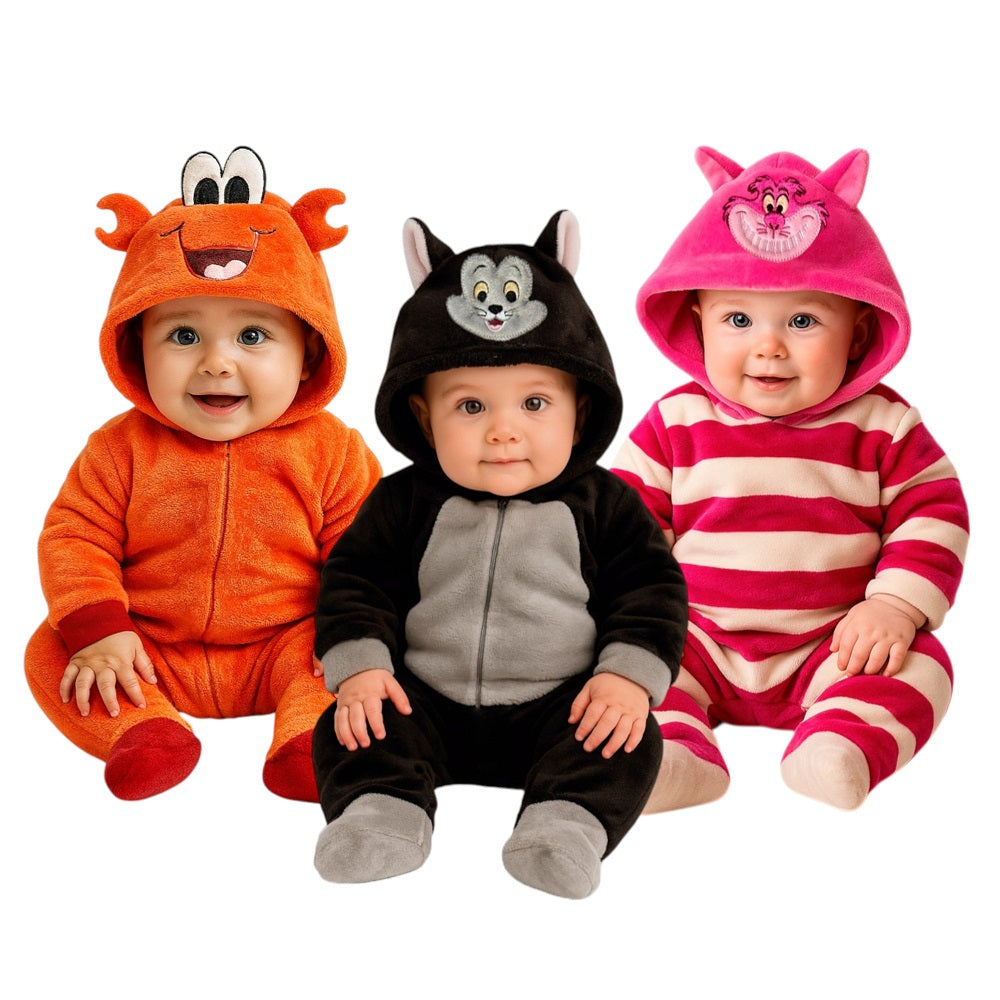 Kit 3 Mamelucos Para Bebé Disney Sebastián, Fígaro y Cheshire