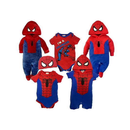 Kit 5 Piezas Spider-Man (2 mamelucos y 3 pañaleros)