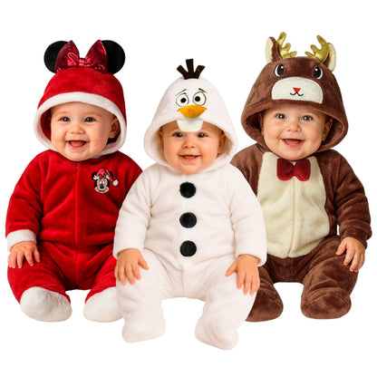 Kit 3 Mamelucos Navidad Minnie Santa, Olaf, Reno