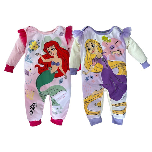 Kit 2 Mamelucos Disney Princess Ariel y Rapunzel