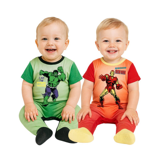 Kit 2 Mamelucos Marvel Ironman y Hulk