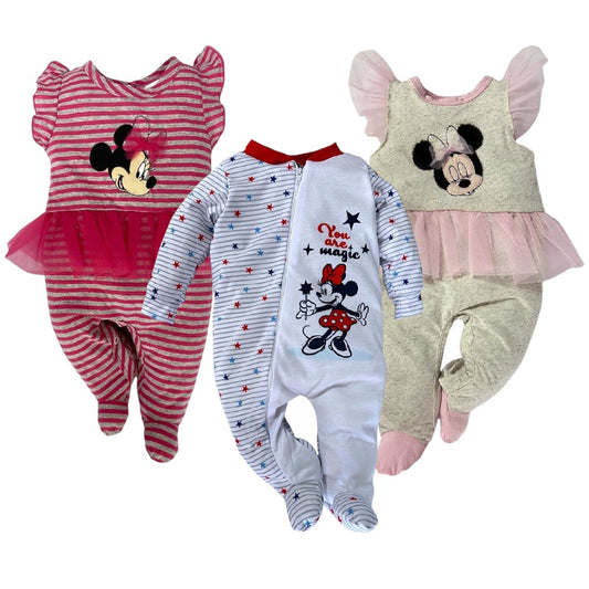 Kit 3 Mamelucos Algodón Disney Minnie Mouse