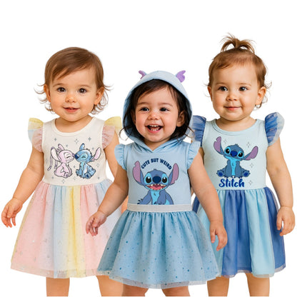 Kit 3 Vestidos Disney para Niña Stitch