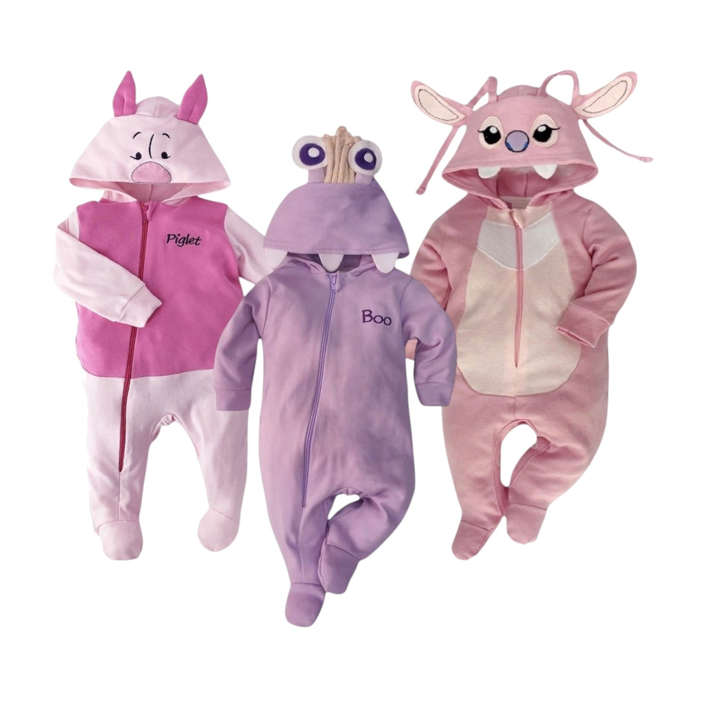 Kit 3 Mamelucos Algodón Disney Piglet, Boo, Angela