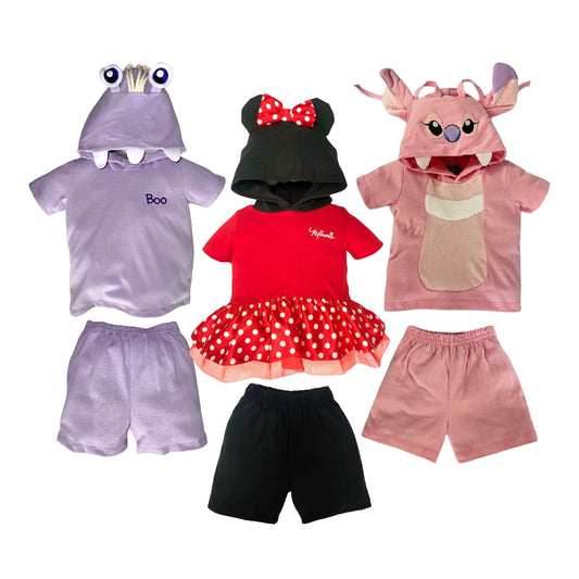 Kit 3 Conjuntos Disney Boo, Minnie Mouse, Angela