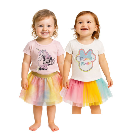 Kit 2 Conjuntos Falda tutu Disney Minnie Mouse