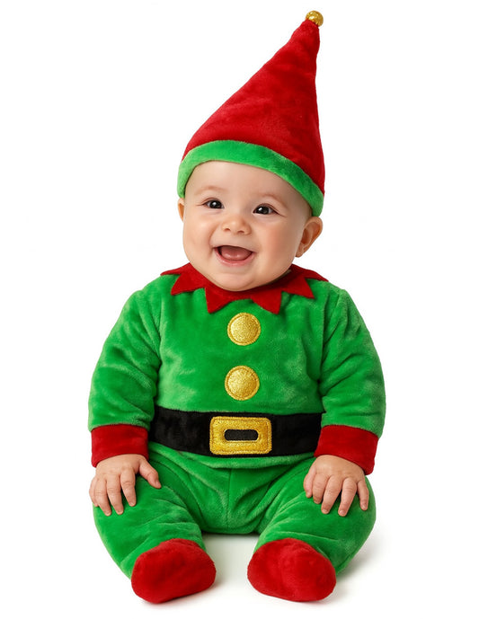 Mameluco Baby Kiss Bordado Con Gorro Duende