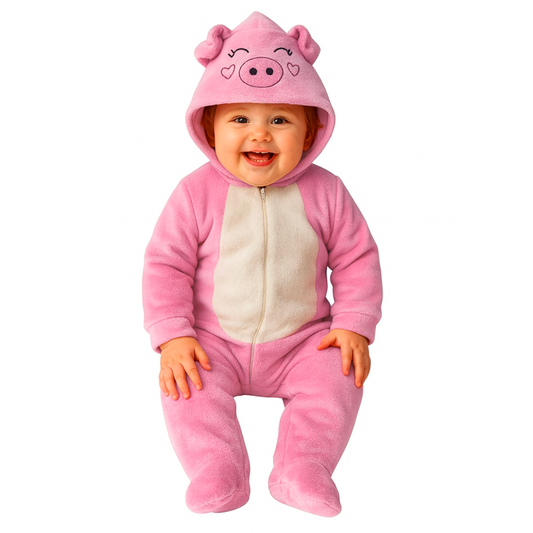 Mameluco Kiss para Bebé con Gorro Bordado Cerdita