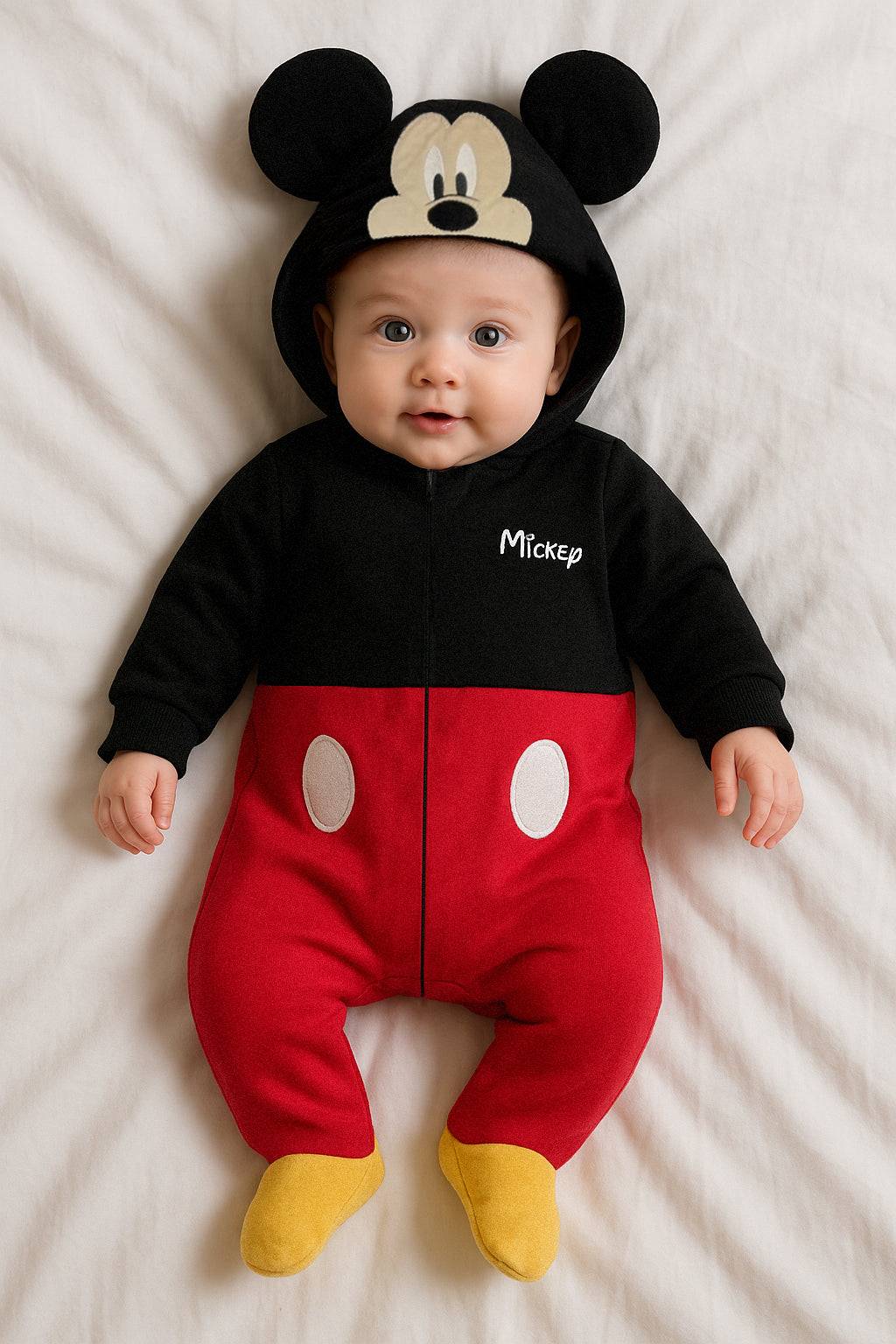 Kit 3 Mamelucos Disney para Bebé con Gorro Bordado Mickey, Donald, Tigger