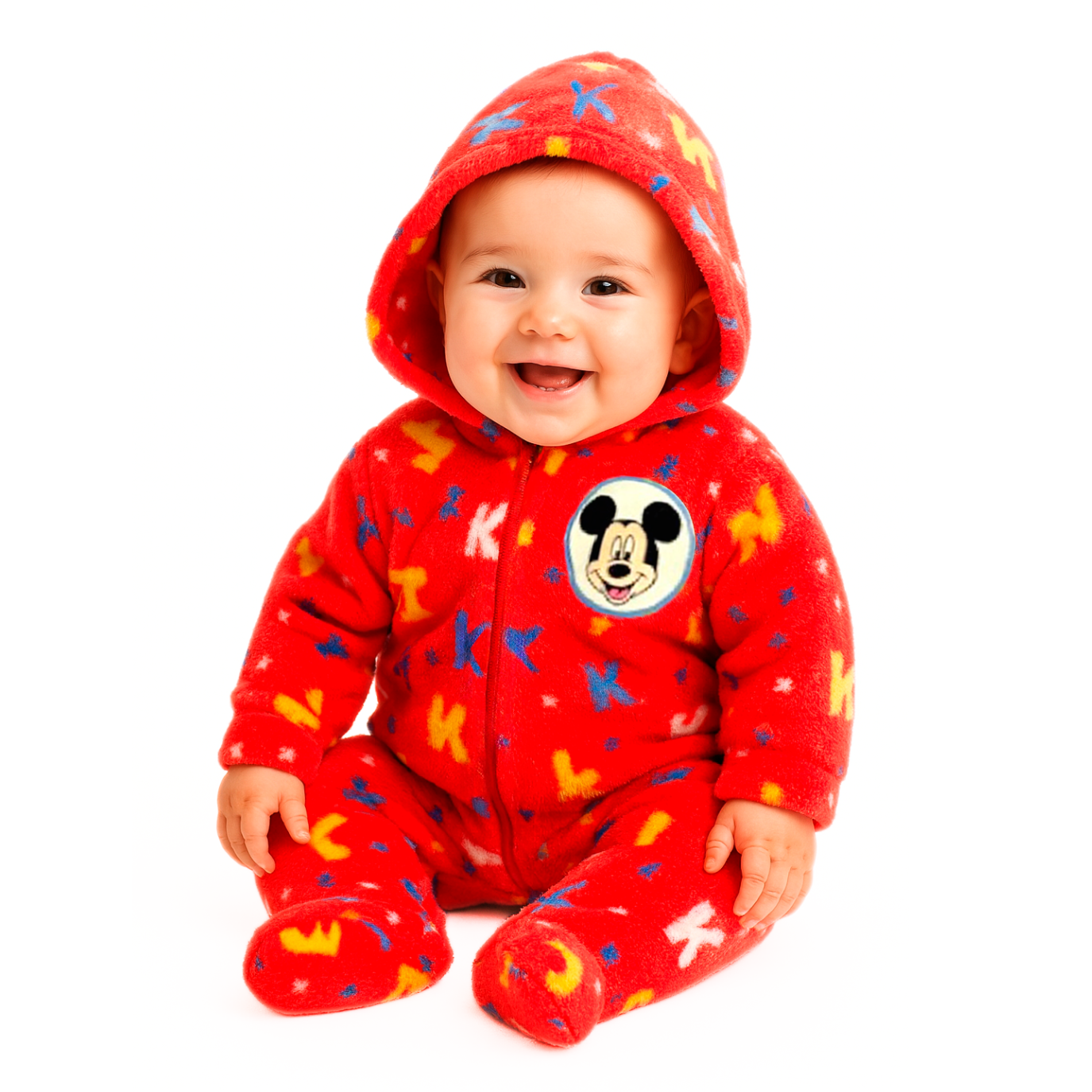Mameluco Disney Mickey Mouse Estampada Siluetas Con Gorro