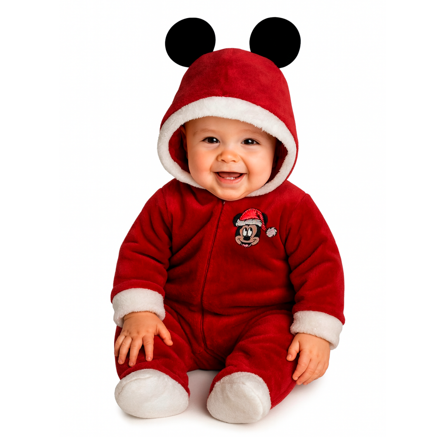 Mameluco Disney para Bebé Bordado con Gorro Mickey Mouse Santa Claus
