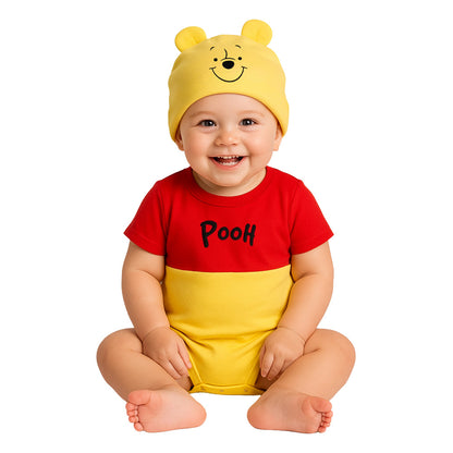 Pañalero Algodon Disney para Bebé con Gorro Bordado Winnie Pooh