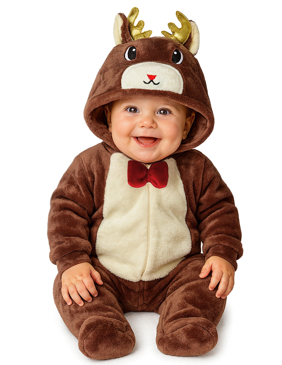 Mameluco Kiss para Bebé con Gorro Bordado Baby Fleece Reno