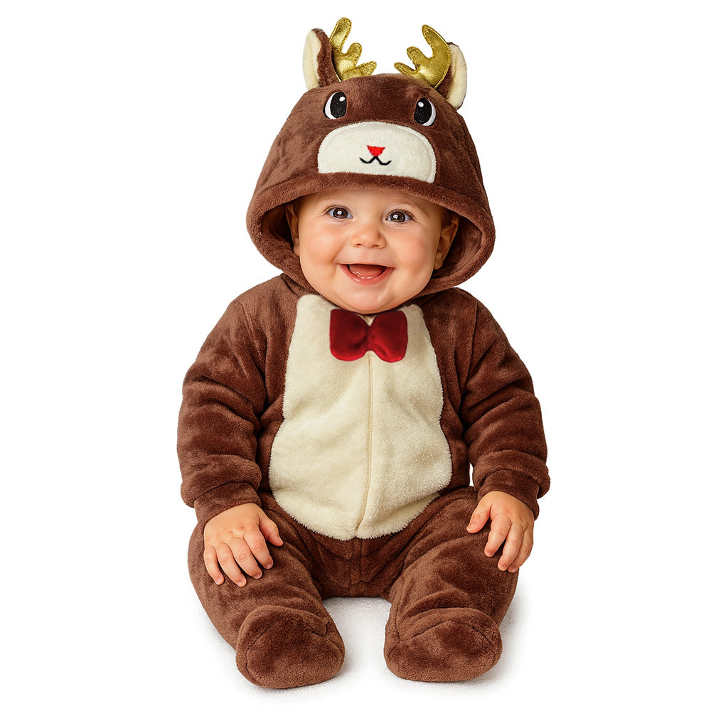 Mameluco Kiss para Bebé con Gorro Bordado Reno Santa