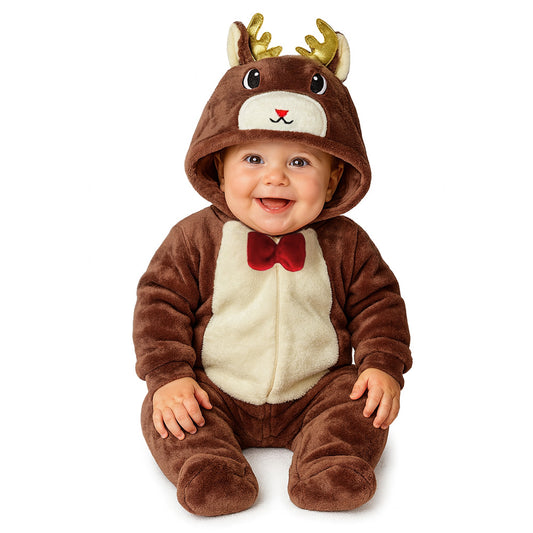 Mameluco Kiss para Bebé con Gorro Bordado Reno Santa
