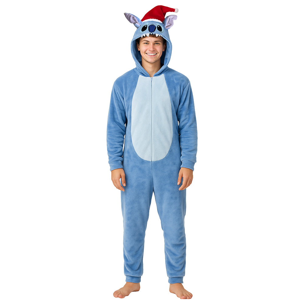 Mameluco Disfraz Adulto Bordado Stitch Santa