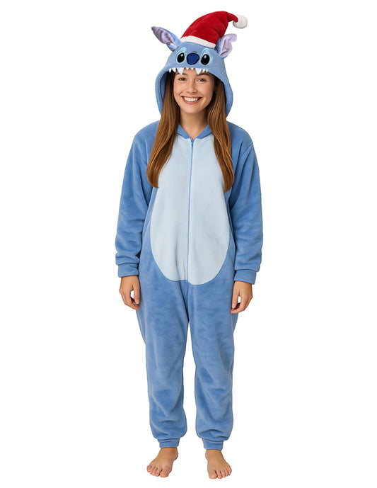 Mameluco Disfraz Adulto Bordado Stitch Santa