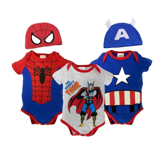 Kit 3 Pañaleros Marvel Spiderman, Thor, Capitán América