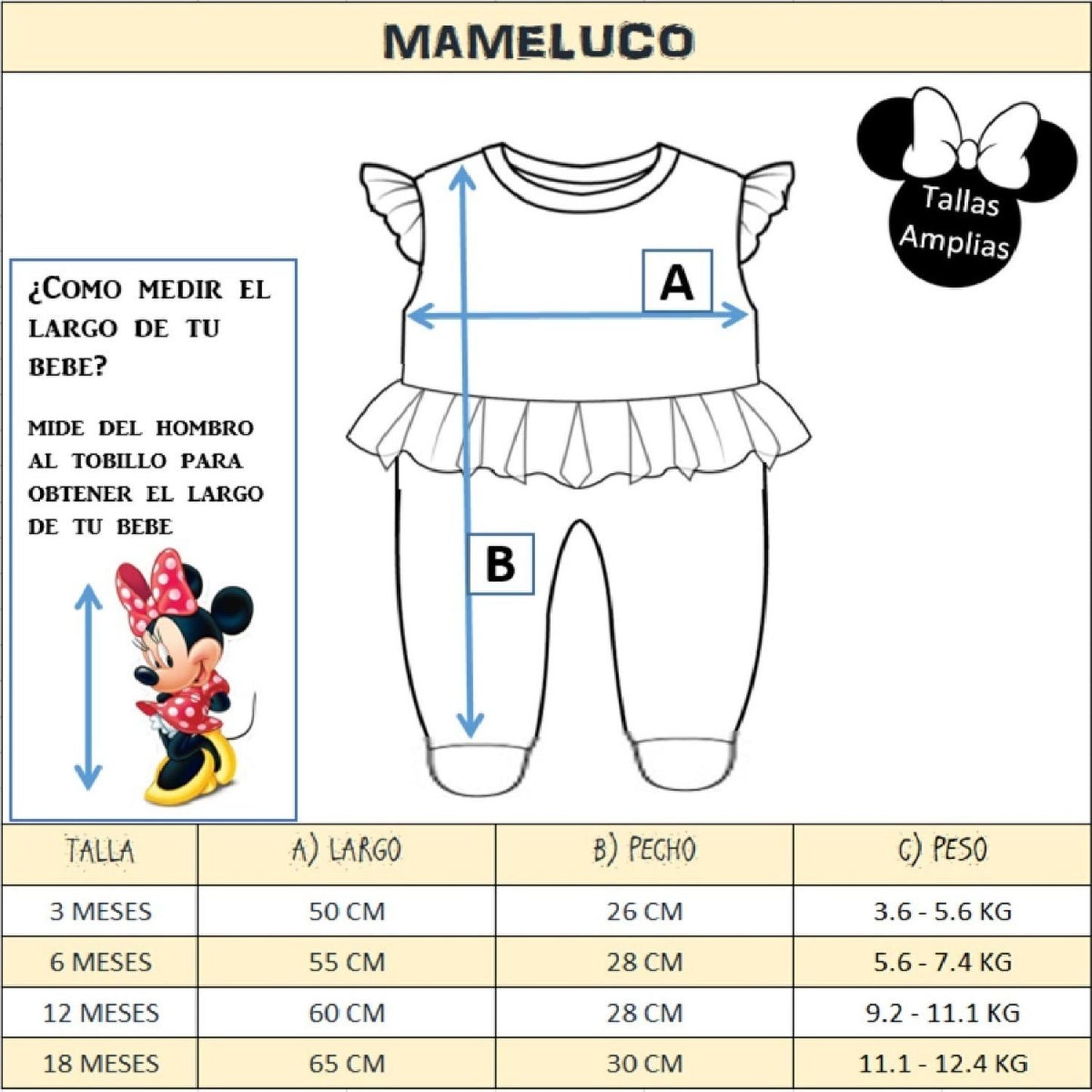 Mameluco Algodon Sin Mangas Disney Minnie