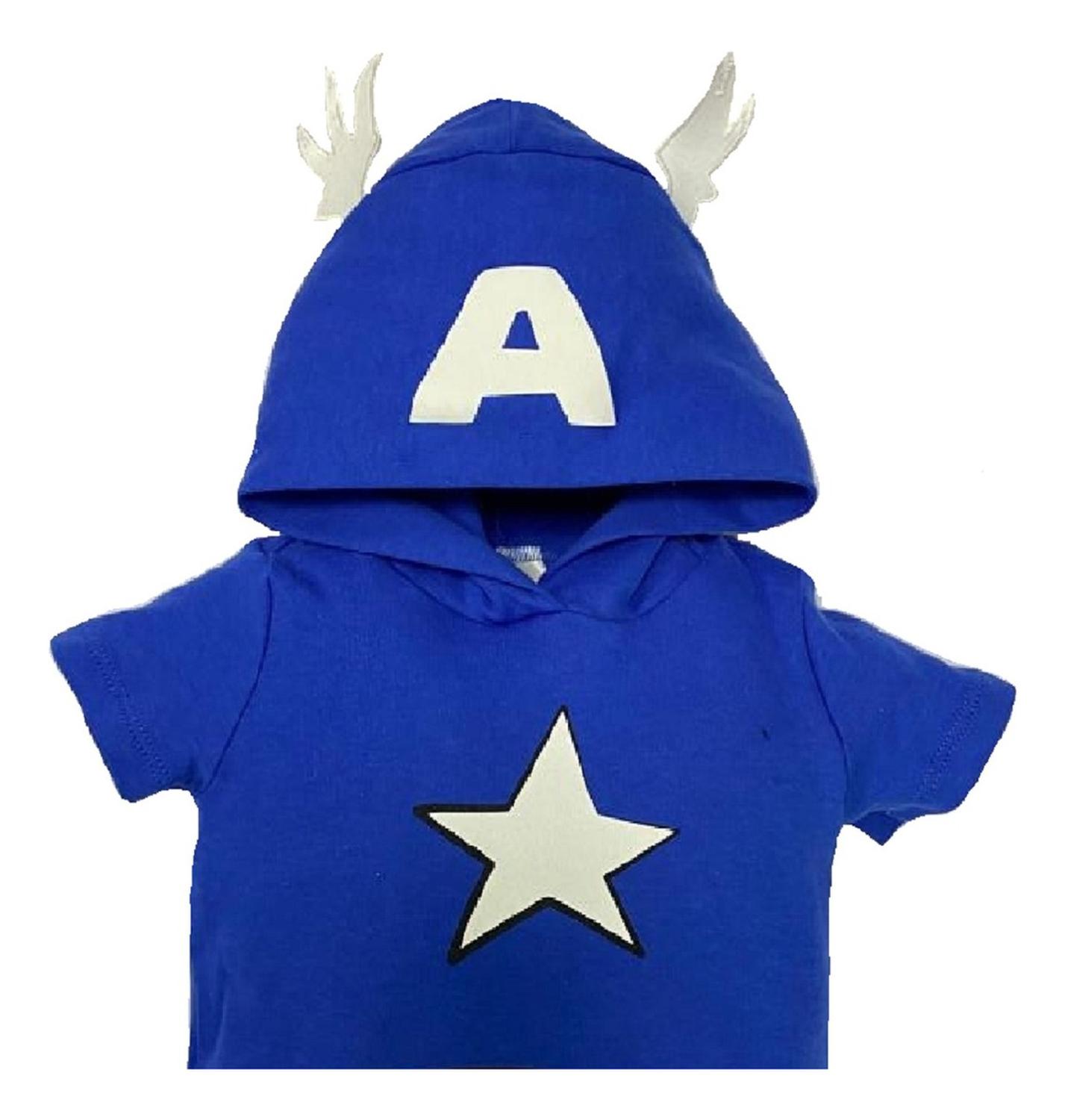 Pañalero Algodon Marvel para Bebé con Gorro Capitán América