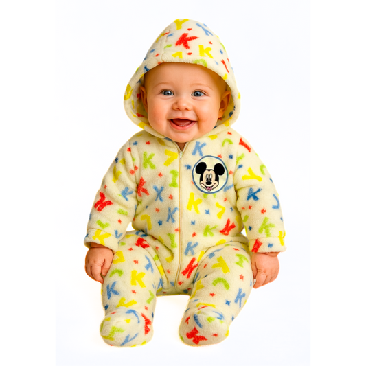 Mameluco Disney Mickey Mouse Estampada Siluetas Con Gorro