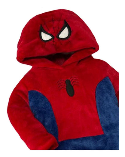 Mameluco Sin Pie Marvel Con Gorro Bordado Spiderman