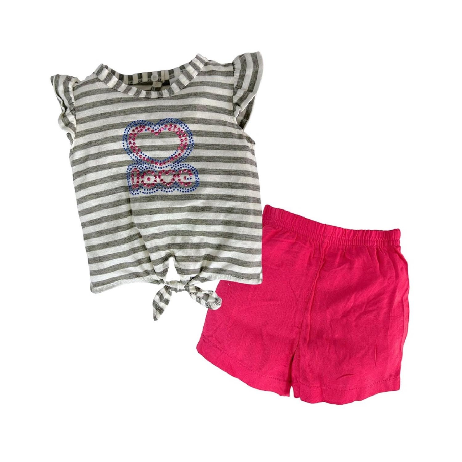 Conjunto piezas Kiss para Niña Algodón Short y Playera con Aplicació