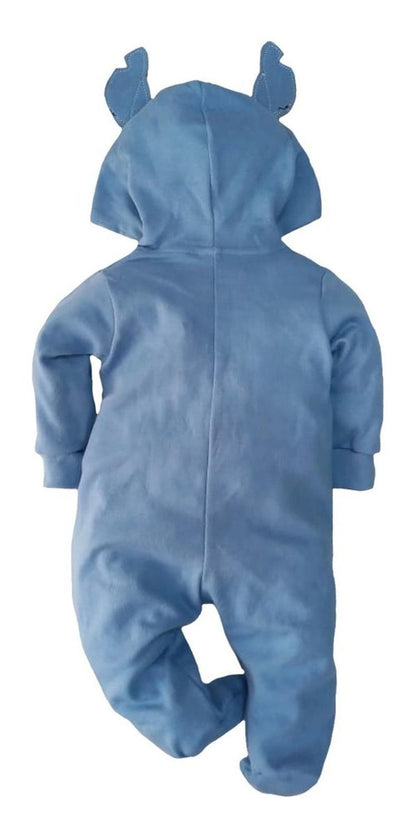 Mameluco Algodon Disney Stitch Con Gorro Bordado