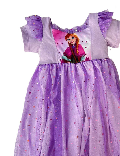 Vestido manga corta con sublimando enfrente Disney Anna