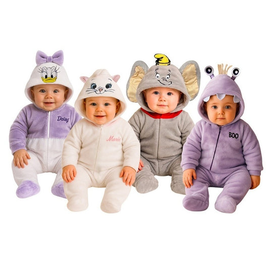 Kit 4 Mamelucos Disney para Bebé con Gorro Bordado Daisy, Marie, Dumbo, Boo