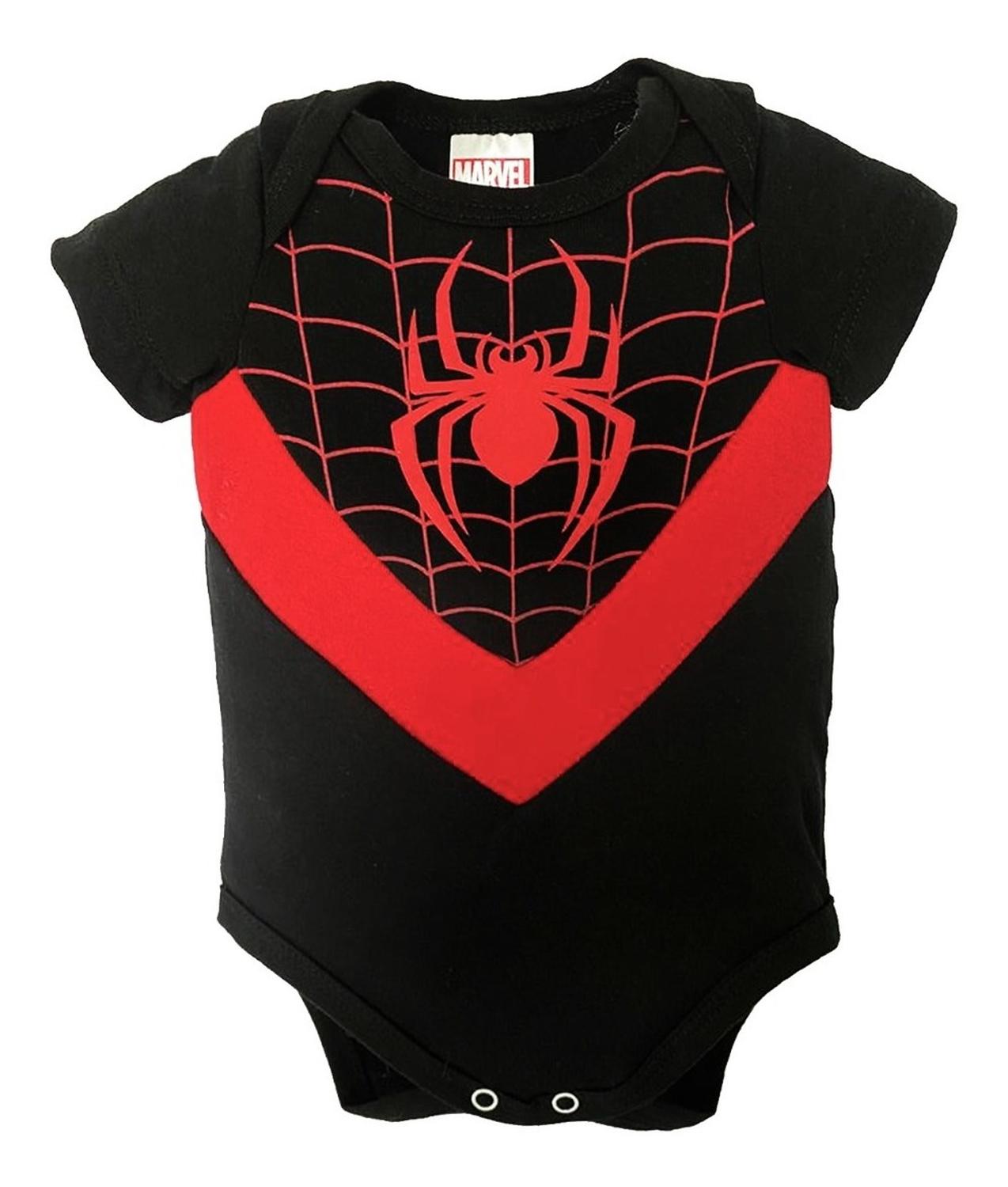 Pañalero Algodon Marvel para Bebé Estampado con Gorro Miles Morales Spiderman