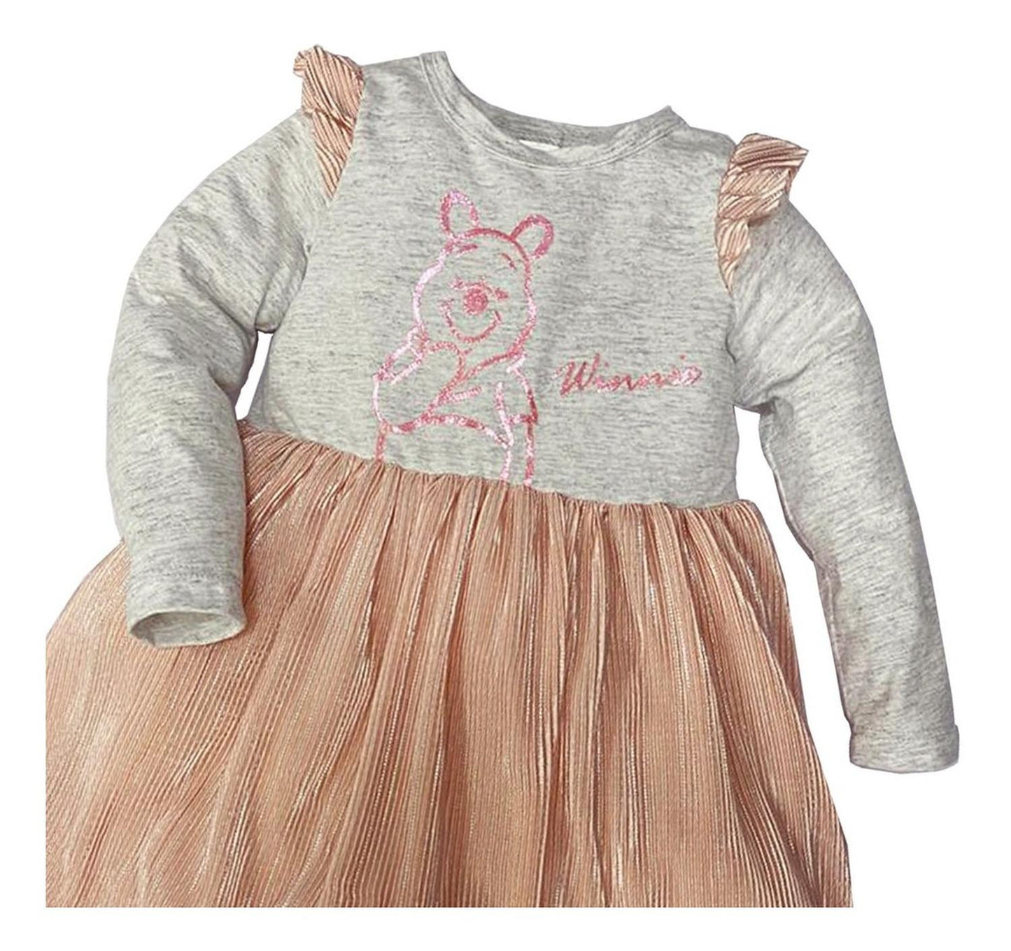 Vestido Estampado Manga Larga Disney Winnie Pooh