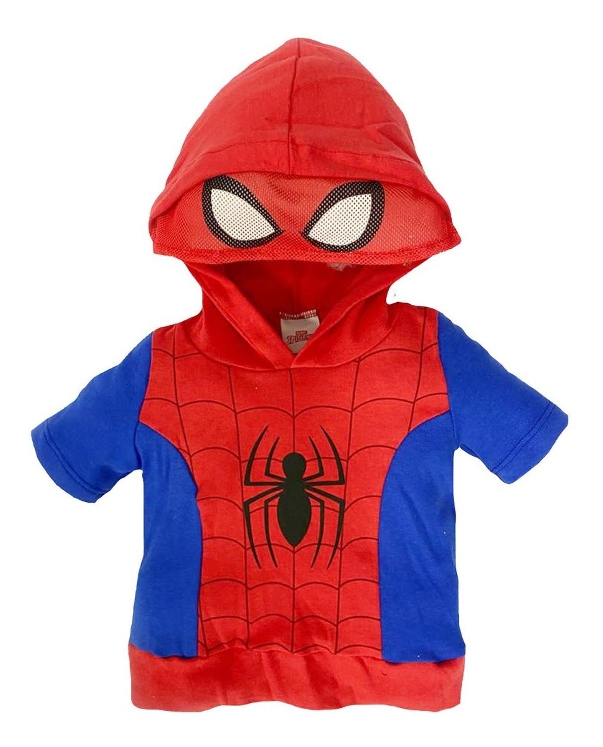 Conjunto Shorts Marvel Con Gorro Estampado Spiderman