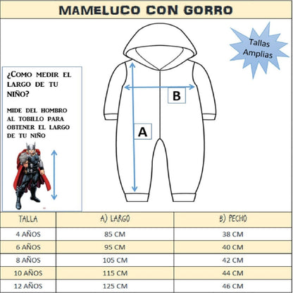 Mameluco Marvel Con Gorro Bordado Capitán América