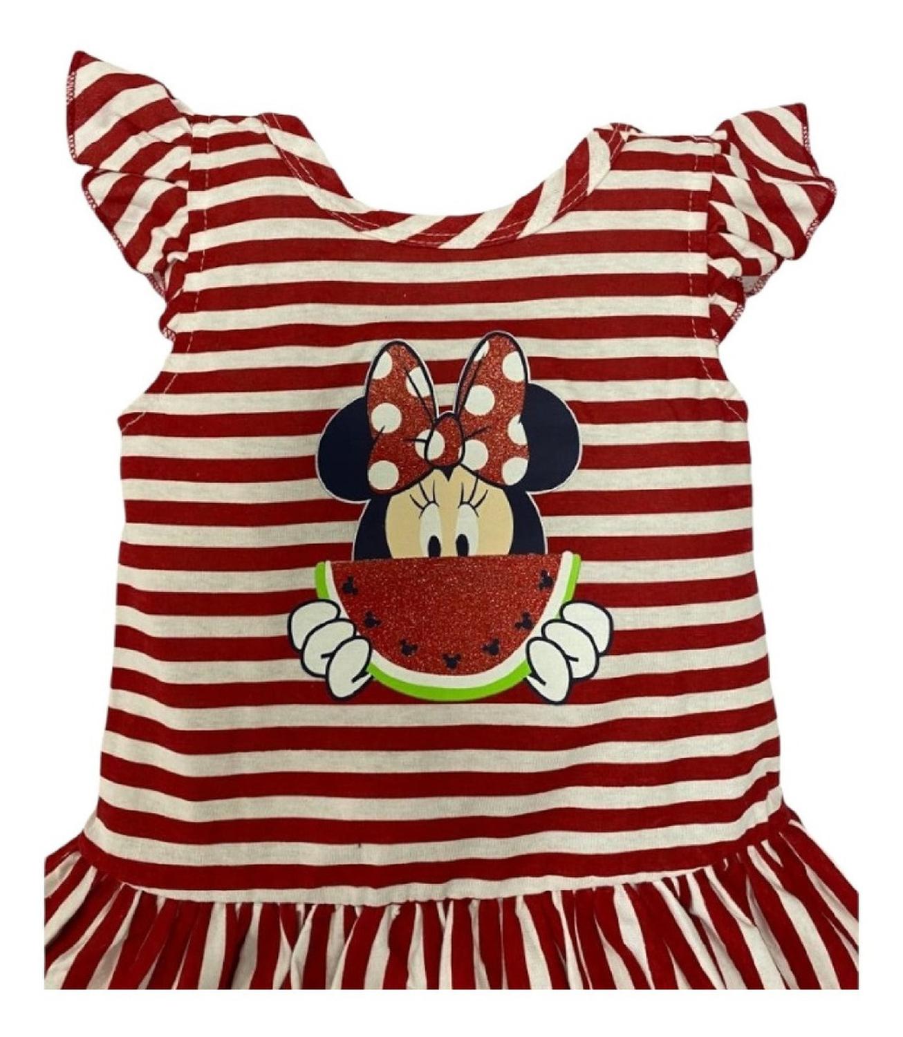Vestido Estampado Rayas Disney Minnie Mouse Sandia