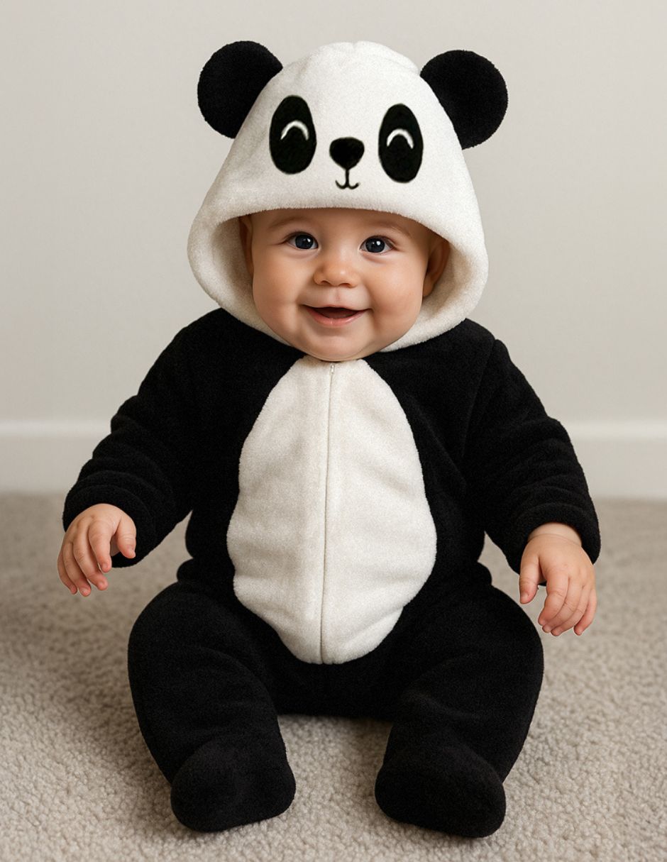 Mameluco Con Gorro Bordado Panda