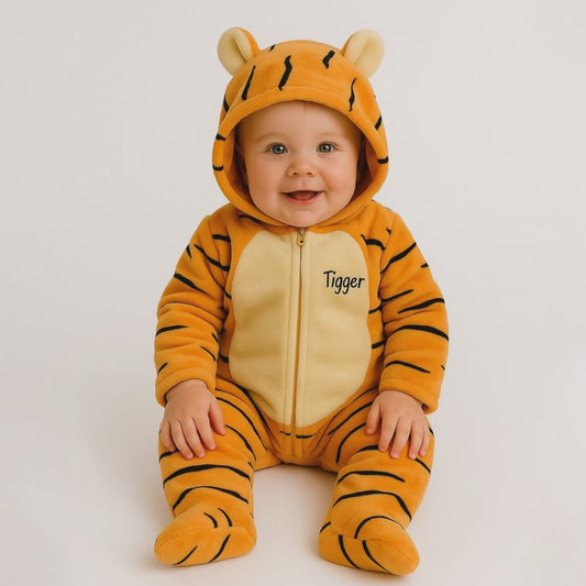 Mameluco Con Gorro Bordado Tigger Carita