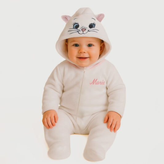 Mameluco Con Gorro Bordado Disney Marie